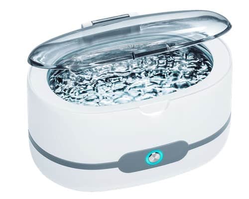 The picture shows an ultrasonic bath that is best for cleaning your glasses