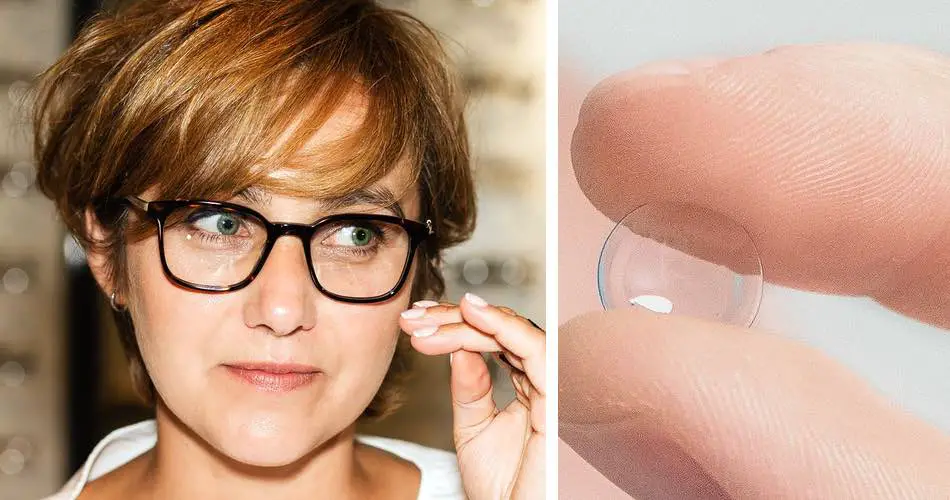 A photo of glasses and contact lenses