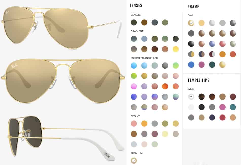 ray ban lens color chart